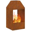 vidaXL Fire Pit Castanho 50 x 50 x 100 cm Aço