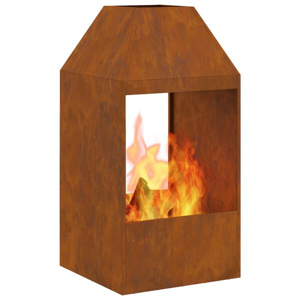 vidaXL Fire Pit Castanho 50 x 50 x 100 cm Aço