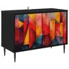 vidaXL Gabinete para TV HEESCH 69 x 33 x 50,5 cm Carvalho Preto