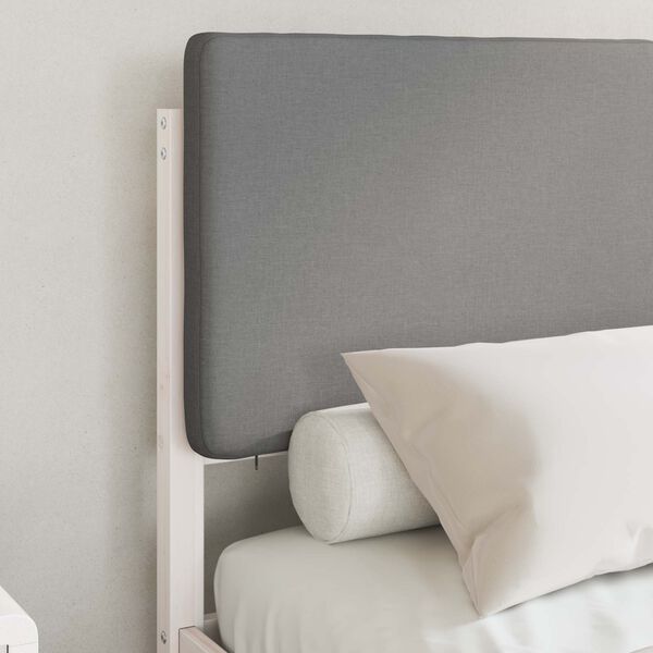 vidaXL Estrutura de Cama com Cabeceira Estofada Cinzento-claro