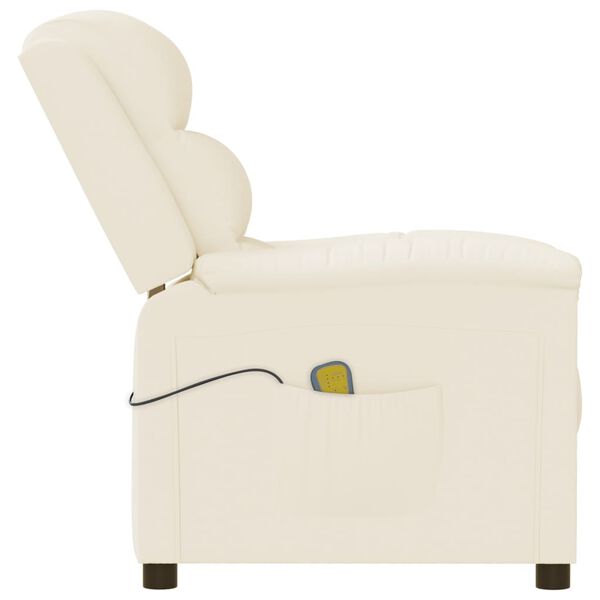 vidaXL Cadeira de massagens couro artificial cor creme