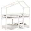 vidaXL Beliche com telhado 90x190 cm madeira de pinho maci&ccedil;a branco