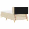 vidaXL Cama Box com colch&atilde;o com cabeceira Creme 90 x 190 cm tecido
