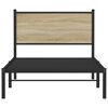 vidaXL Estrutura de cama sem colch&atilde;o 100x200 cm metal carvalho sonoma