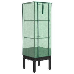 vidaXL Canteiro elevado com cobertura de estufa aspeto de vime