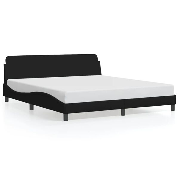 vidaXL Estrutura de cama Dover 180x200 cm tecido preto