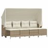 vidaXL 5 pcs conjunto de sof&aacute;s p/ jardim com almofad&otilde;es vime PE bege
