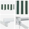 vidaXL Toldo Riscas Manual Verde e branco 3 x 2,5 m Poli&eacute;ster e metal