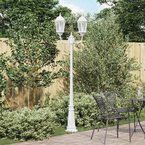 vidaXL Luz de Jardim Branco 235 cm Alumínio