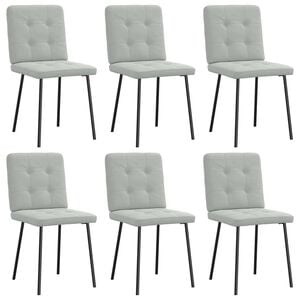 vidaXL Cadeiras de jantar 6 pcs veludo cinzento-claro