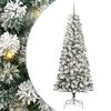 vidaXL &Aacute;rvore de Natal Articulada Artificial Verde e Branco 210 cm
