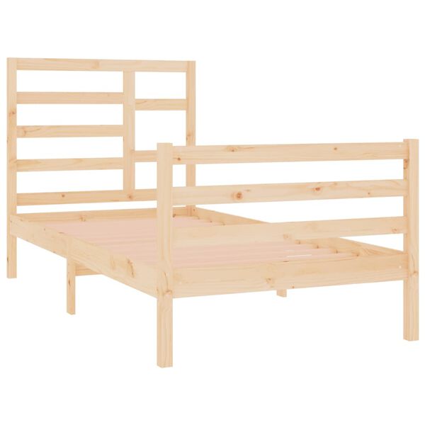 vidaXL Estrutura de cama solteiro 90x190 cm madeira maciça