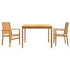 vidaXL 3 pcs conjunto de jantar para jardim madeira de teca maci&ccedil;a