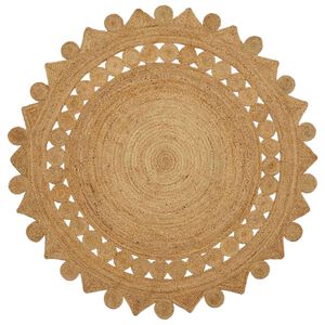 vidaXL Tapete Castanho Ø 180 cm Juta