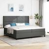 vidaXL Cama Box com colch&atilde;o Cinzento escuro 200 x 200 cm tecido