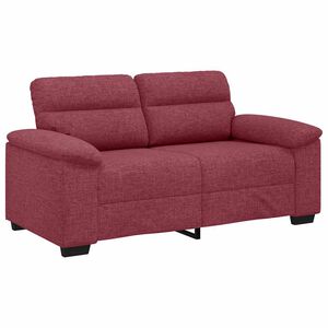 vidaXL Sof&aacute; de 2 lugares tecido 160x81x84 cm vermelho tinto
