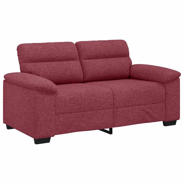 vidaXL Sof&aacute; de 2 lugares tecido 160x81x84 cm vermelho tinto