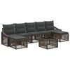 vidaXL Conjunto de Sof&aacute; de Jardim 8 unid. Cinzento vime PE