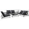 vidaXL 5 pcs conjunto lounge jardim + almofad&otilde;es alum&iacute;nio cinza-escuro