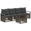 vidaXL Conjunto de Sof&aacute; de Jardim 5 unid. Cinzento vime PE