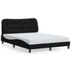 vidaXL Estrutura de cama sem colch&atilde;o Hvar 140x200 cm tecido preto