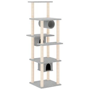 vidaXL &Aacute;rvore p/ gatos c/ postes arranhadores sisal 169 cm cinza-claro