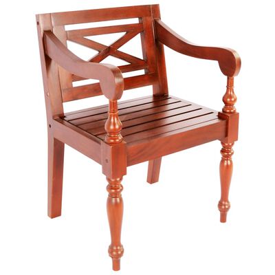 vidaXL Cadeiras Batávia 2 pcs madeira de mogno maciço castanho-escuro
