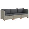 vidaXL 3 unid. Conjunto de Lounge em Rattan com Almofadas GENDT