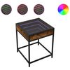 vidaXL Mesa de cabeceira c/ LED Infinity 40x40x51 cm carvalho fumado