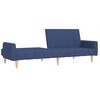 vidaXL Sof&aacute;-cama de 2 lugares com apoio de p&eacute;s tecido azul