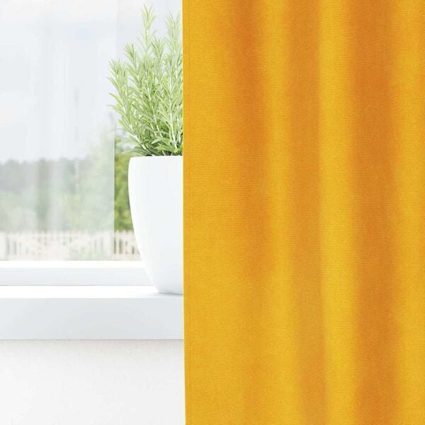 vidaXL Cortinas opacas 2 pcs Amarelo Mostarda 140 x 260 cm Veludo