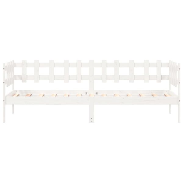vidaXL Sof&aacute;-cama sem colch&atilde;o 90x190 cm madeira de pinho maci&ccedil;a branco