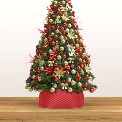 vidaXL Saia para árvore de Natal Ø54x19,5 cm vermelho