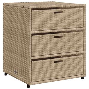 vidaXL Arm&aacute;rio de arruma&ccedil;&atilde;o para jardim 55x59x69 cm vime PE bege