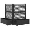 vidaXL Grande Jardineira com Treli&ccedil;a 2 pcs Antracite
