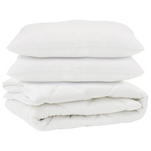 vidaXL Edred&atilde;o com travesseiro 3 pcs Branco Microfibra