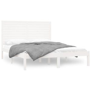 vidaXL Estrutura de cama 160x200 cm madeira maci&ccedil;a branco