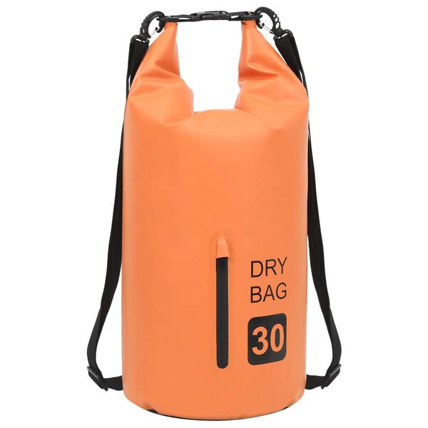 vidaXL Bolsa imperme&aacute;vel com fecho 30 L PVC laranja