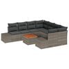 vidaXL Conjunto de Sof&aacute; de Jardim com almofada 9 pcs Cinzeto vime PE