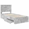 vidaXL Estrutura da Cama com gaveta Cinza Concreto e Prata 75 x 190 cm