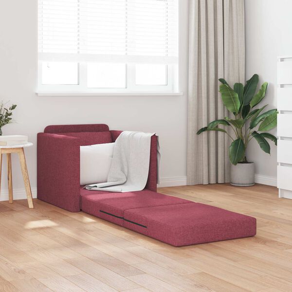 vidaXL Sof&aacute;-Cama 60cm Vinho Vermelho tecido