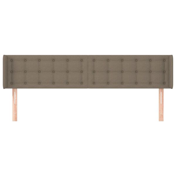 vidaXL Cabeceira cama abas tecido 163x16x78/88 cm cinzento-acastanhado