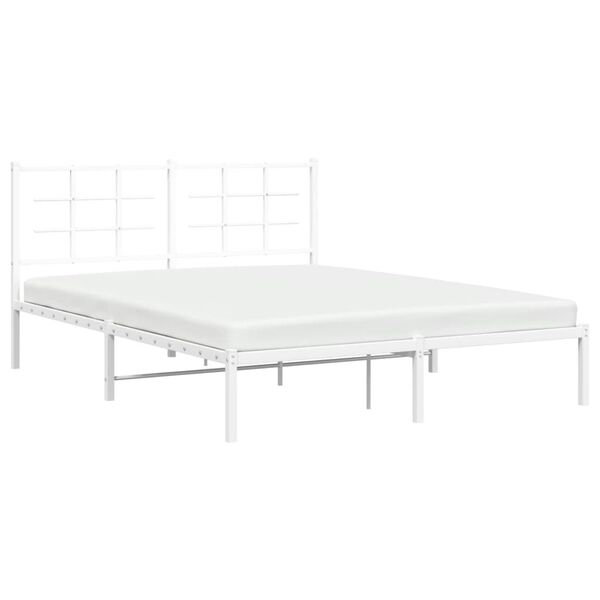 vidaXL Estrutura de cama com cabeceira 150x200 cm metal branco