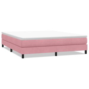 vidaXL Cama com molas sem colch&atilde;o 180x220 cm veludo rosa