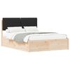 vidaXL Estrutura de Cama com Cabeceira Estofada Preto 140 x 190 cm