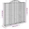 vidaXL Cestos gabi&atilde;o arqueados 25 pcs 200x50x180/200 ferro galvanizado