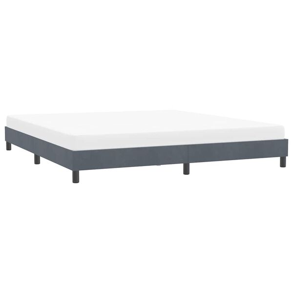 vidaXL Estrutura de cama sem colchão 180x210 cm Veludo cinza escuro