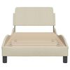 vidaXL Estrutura de cama com cabeceira Dover tecido 80x200 cm creme