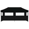 vidaXL Tenda p/ festas pop-up dobrável com 3 paredes laterais preto