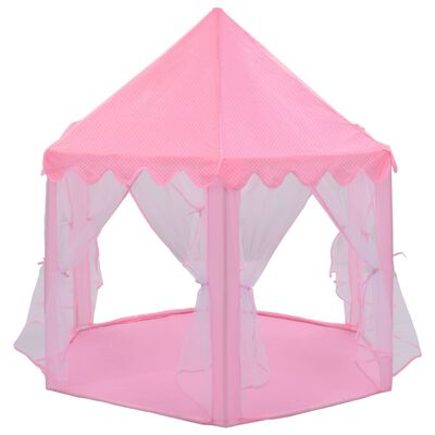 vidaXL Tenda de brincar princesas c/ 250 bolas 133x140 cm rosa